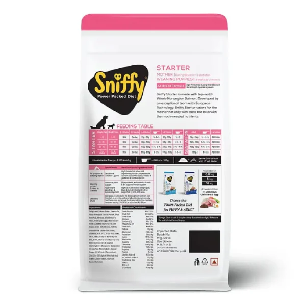 Sniffy Starter Salmon&Egg Dry Dog Food 1